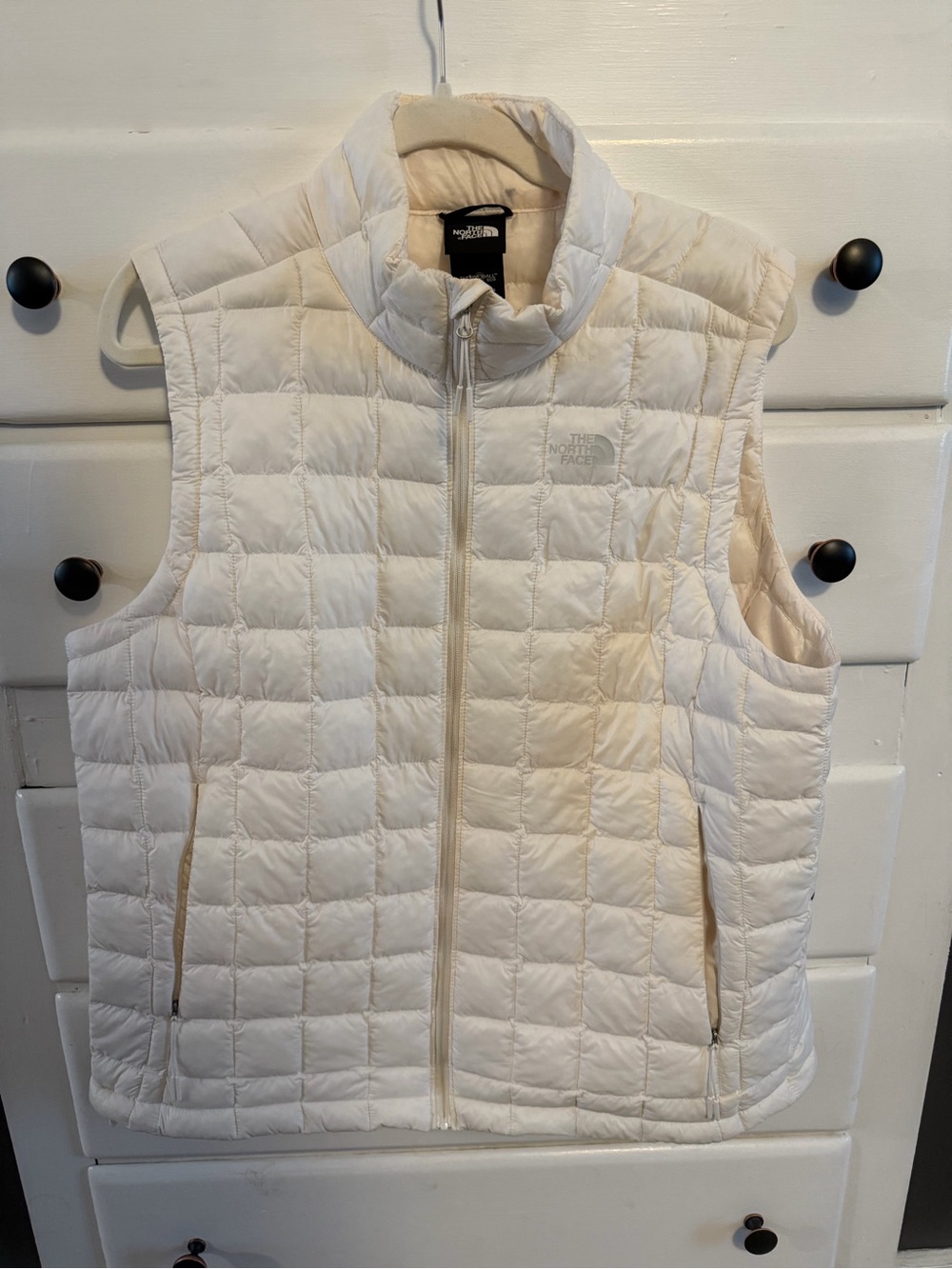 The North Face Women's Off-White Quilted Puffer Vest